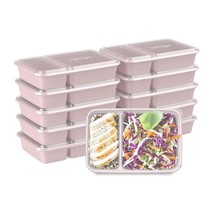 Prep 2-Compartment Meal-Prep Containers With Custom-Fit Lids - Microwave... - £19.66 GBP