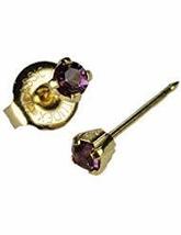Ear Piercing Earrings Gold Mini 3mm Purple Februrary Birthstone&quot;Studex S... - $6.96