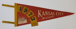 Vintage 1973 Union Station Kanas City Missouri Souvenir Felt Pennant 18&quot; - £15.94 GBP