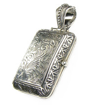 Gerochristo 3358 - Sterling Silver Engraved Rectangular Locket Pendant  - $360.00