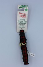Merry &amp; Bright - Christmas Festive Easy Release Cat Collar W/Bell - 8-12 IN - £5.46 GBP
