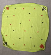 VTG Card Table Cloth Cover Hearts, Spades, Diamond &amp; Clubs 31”X31” with Elastic - £14.77 GBP