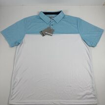 PGA TOUR Airflux Golf Polo Shirt BlueFish Multi Size 2XL Birdseye Block ... - $21.99