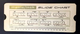 Vintage METRIC/INCH Slide Chart Henry Mann Inc - £5.40 GBP