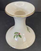 Lenox Christmas Candle Holder Holly Berry Gold Trim - $9.90