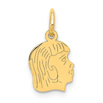 14k .011 Depth Engravable Girl Head Charm XM89/11 - $90.30