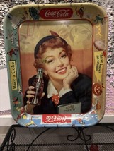 Vintage 1953 Coca Cola Coke MENU GIRL Metal Tray Thirst Knows No Season ... - $405.79 MXN