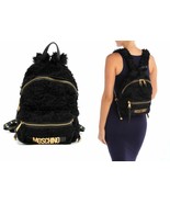 MOSCHINO Mohair Blend Fuzzy Logo Backpack Fluffy BLACK Italy NEW $1250 - £400.67 GBP