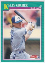 M) 1991 Score Baseball Trading Card - Kelly Gruber #595 - £1.54 GBP