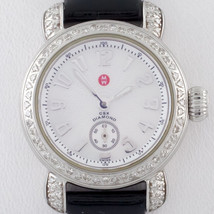 Michele Stainless Steel Diamond CSX Quartz Women's Watch w/ Leather Band - $935.52