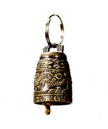 DRAGON BELL KEY CHAIN Ring Temple Feng Shui Charm Metal Good Luck Lucky - $9.53 CAD