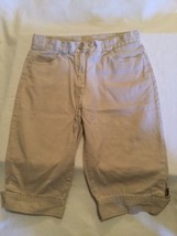Size 14 Regular Nautica capri pants long shorts uniform khaki button zipper - £11.95 GBP