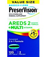 BAUSCH+LOMB / PreserVision  AREDS 2 formula + MULTI Vitamin // 120 softgel count - £17.98 GBP