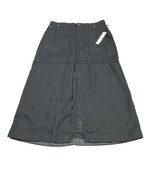 Nicole Miller Skirt Womens XL Black Linen Midi High Slit Capsule Minimalist - $540.31 MXN