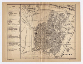 1899 Original Antique City Map Of Modena / EMILIA-ROMAGNA / Italy - £21.61 GBP