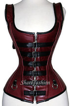 Over bust Real Leather New Steel Bone Steampunk  Leather Corset - $79.19