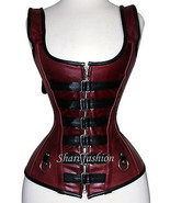 Over bust Real Leather New Steel Bone Steampunk  Leather Corset - £63.06 GBP