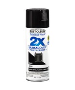 Rust-Oleum Painter&#39;s Touch Ultra Cover 2X Spray Paint 12oz-Gloss Black - £27.67 GBP
