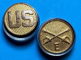 CIRCA 1926-1937, U.S. AND E TROOP, CAVALRY, COLLAR DISKS TYPE II, ENLISTED - €12,96 EUR