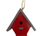 Midwest-CBK Red Bird House Resin Christmas Ornament Red Brown 2.25 in - £5.35 GBP