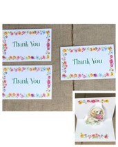 Ephemera Vintage Dynamic Greetings Floral Puppy Pop Up Thank You Greeting Cards - £18.79 GBP