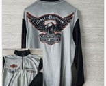 Harley Davidson Motorcycle Mens 1/4 Zip Long Sleeve Sweatshirt Size L Gr... - £31.64 GBP