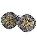  Gerochristo 7104 - Double Headed Eagle -Byzantine Gold &amp; Silver Cufflinks  - £844.38 GBP