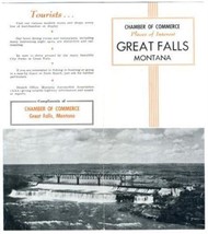 Great Falls Montana Tourist Brochure Places of Interest &amp; Map 1940s - £19.05 GBP