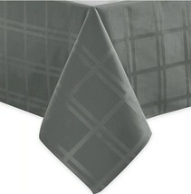 Origins Fabric Tablecloth 60&quot; Round Charcoal Gray Spill Proof Easy Care  - £30.66 GBP