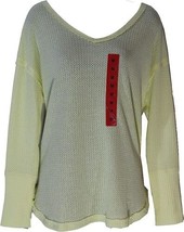 Vintage America Womens Thermal Cozy Top Size X-Large Color Wax Yellow - £21.60 GBP