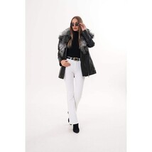 Vinci The Alessia Black Leather & Fox Fur Women Jacket image 12