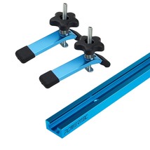 48-Inch Universal T-Track With 2 Hold-Down Clamps, Anodized Blue - £42.47 GBP