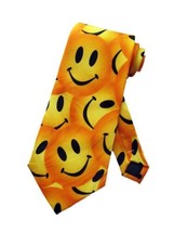Steven Harris Mens Smiley Face Necktie - Yellow - One Size Neck Tie - £15.44 GBP