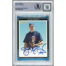 Jake Peavy San Diego Padres Signed 2002 Bowman Card #433 BAS BGS Auto 10 Slab - $129.99