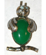 Damascene style Enamel Vintage Jelly Belly Owl/Bird Pin Funny/Cute Brooc... - €12,24 EUR
