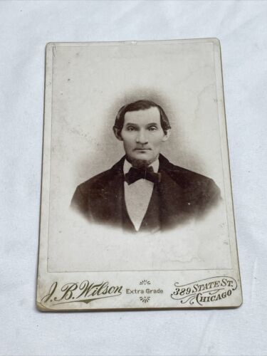 Primary image for Antique Vintage Cabinet Card Photograph Young Man Chicago Illinois KG JD