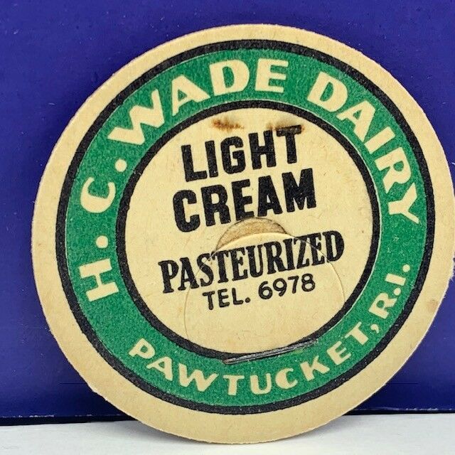 Primary image for Dairy milk bottle cap farm vintage advertising Wade pawtucket Rhode Island RI us