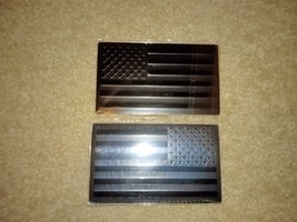 2pcs Flat / Glossy Solid American Flag Emblems for Car Truck SUV 5 1/8&quot; X 3 1/8&quot; - £19.04 GBP