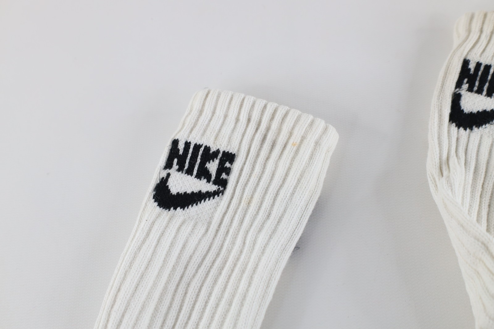 Vtg 80s 90s Nike Spell Out Travis Scott Swoosh Tube Socks White Mens Large USA Item image 10