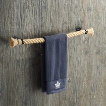 Nautical Towel Bar Black Nautical Accessories For Bathroom Nautical Bathroom Dec - £22.21 GBP