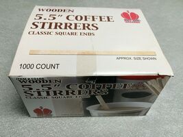 Goldmax 5.5'' Wood Coffee Stirrers (Square Ends) - 1000 Ct Box - $13.08