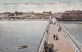 Long Beach California CA Pier showing Bath House Auditorium 1906 Postcard D30 - £2.39 GBP