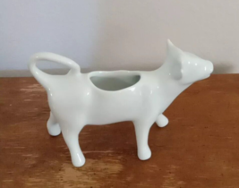 Apilco Porcelain Cow Creamer White Milk Spout Made in France 7&quot; Vintage - £10.28 GBP