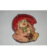 Vintage cute kid Girl umbrella West Germany plastic W German hand painte... - €11,37 EUR