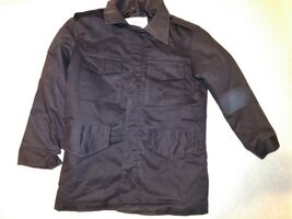 YOUTH MILITARY STYLE BLACK COLD WEATHER COAT QUILTED INTERIOR SHELL MEDI... - $31.67