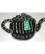 signed? handcrafted Vintage black Teapot Tea Time Pin/brooch - €8,74 EUR