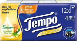Tempo Almond oil &amp; Aloe Vera Handkerchiefs Pack of 12 packets- FREE SHIPPING - £9.48 GBP