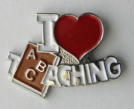 I Love Heart Teaching Teacher Lapel Pin Badge 3/4 Inch - £4.26 GBP