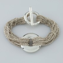 Tiffany &amp; Co. Sterling Silver Multi-Chain Bracelet w/ Circle Motif 6.5&quot; ... - $457.37