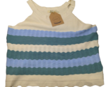 Kori America Knit Woven Sweater Tank Top Medium cream blue green stripe ... - $17.31